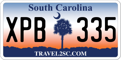 SC license plate XPB335
