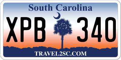 SC license plate XPB340