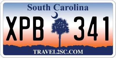 SC license plate XPB341