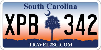 SC license plate XPB342