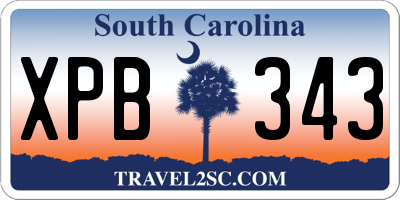 SC license plate XPB343