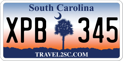 SC license plate XPB345