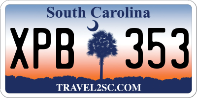 SC license plate XPB353