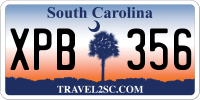 SC license plate XPB356