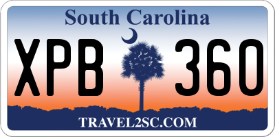 SC license plate XPB360