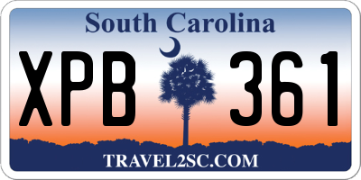 SC license plate XPB361