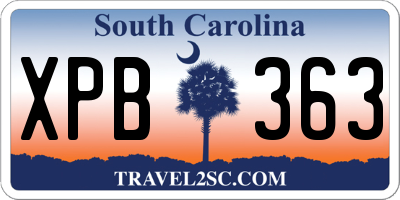 SC license plate XPB363