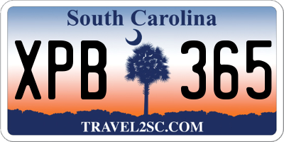 SC license plate XPB365