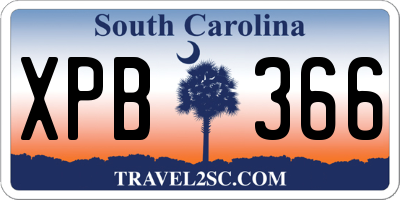 SC license plate XPB366