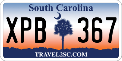 SC license plate XPB367