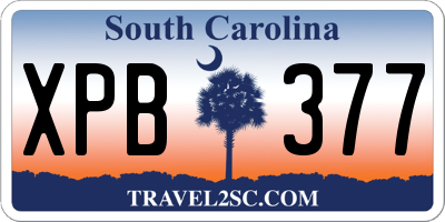 SC license plate XPB377