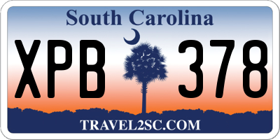 SC license plate XPB378
