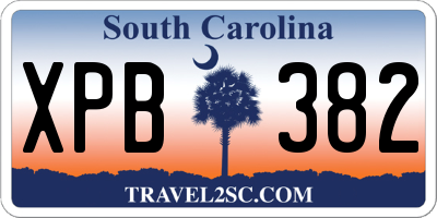 SC license plate XPB382