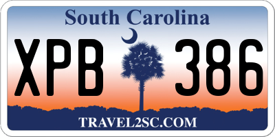 SC license plate XPB386
