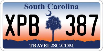 SC license plate XPB387