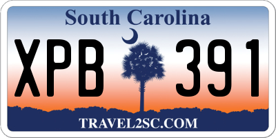 SC license plate XPB391