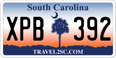 SC license plate XPB392