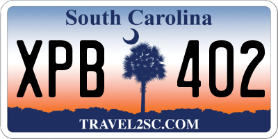 SC license plate XPB402