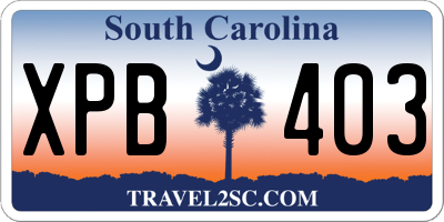 SC license plate XPB403