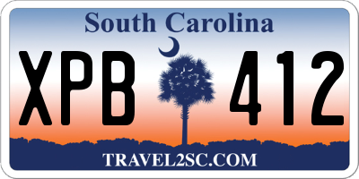 SC license plate XPB412