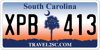 SC license plate XPB413
