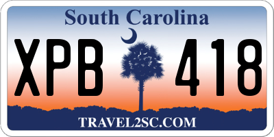SC license plate XPB418