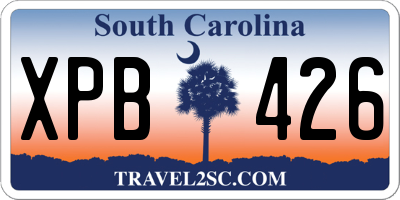 SC license plate XPB426