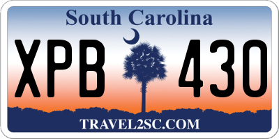 SC license plate XPB430