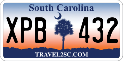 SC license plate XPB432