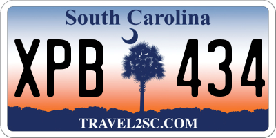 SC license plate XPB434