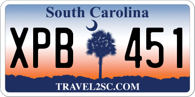 SC license plate XPB451