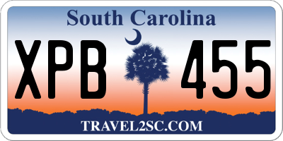 SC license plate XPB455