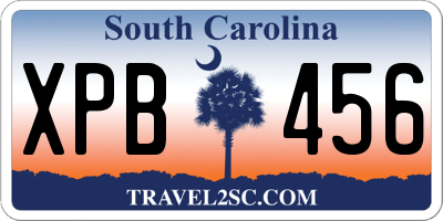 SC license plate XPB456