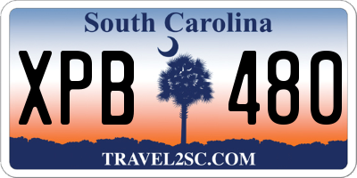 SC license plate XPB480