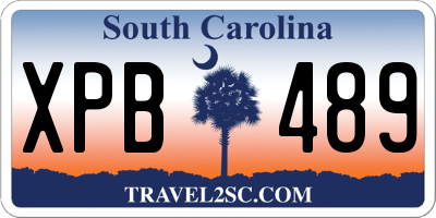SC license plate XPB489