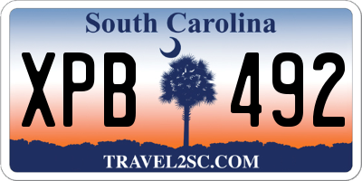 SC license plate XPB492