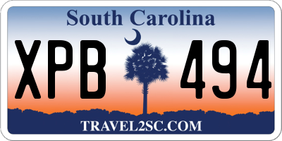 SC license plate XPB494