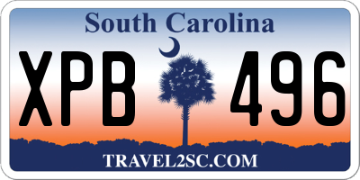 SC license plate XPB496