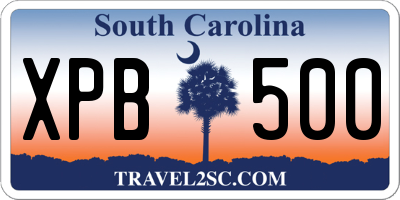 SC license plate XPB500