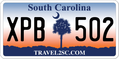 SC license plate XPB502