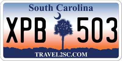 SC license plate XPB503