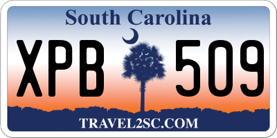 SC license plate XPB509