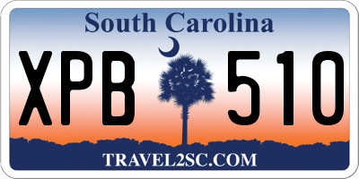 SC license plate XPB510