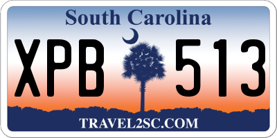 SC license plate XPB513