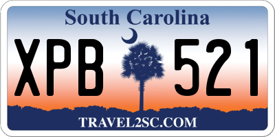 SC license plate XPB521