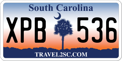 SC license plate XPB536