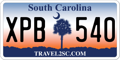 SC license plate XPB540