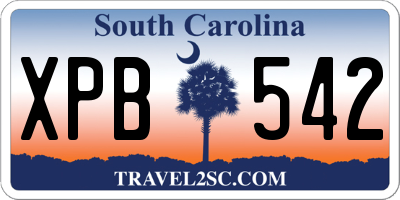 SC license plate XPB542