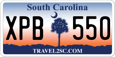 SC license plate XPB550