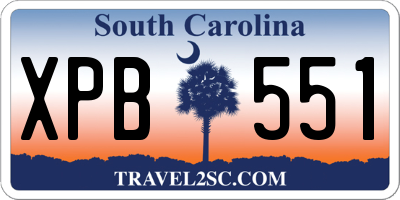 SC license plate XPB551